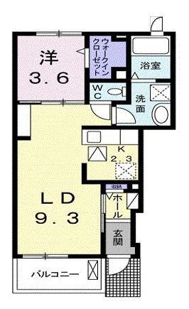 SORGENTE I(1LDK/1階)の間取り写真