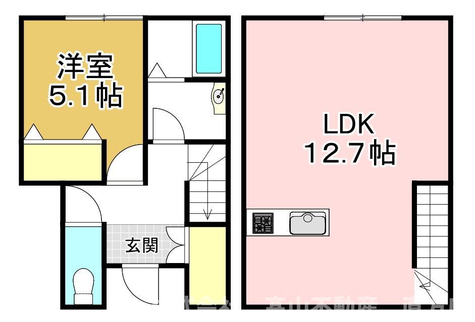 アイナス C棟(1LDK/1階)の間取り写真