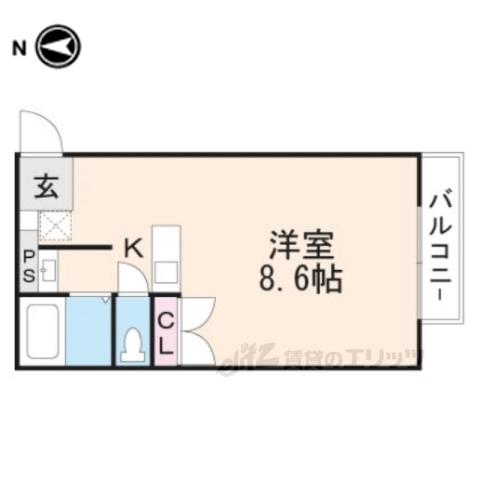 グリーン川島(ワンルーム/1階)の間取り写真