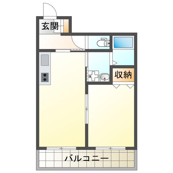 エヴァンスII(1LDK/3階)の間取り写真
