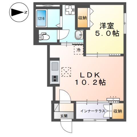 サンライズ(1LDK/1階)の間取り写真