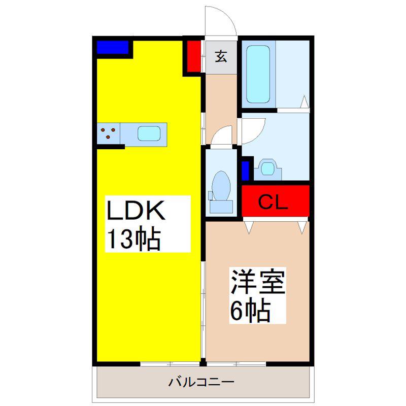RIZIERE A(1LDK/2階)の間取り写真