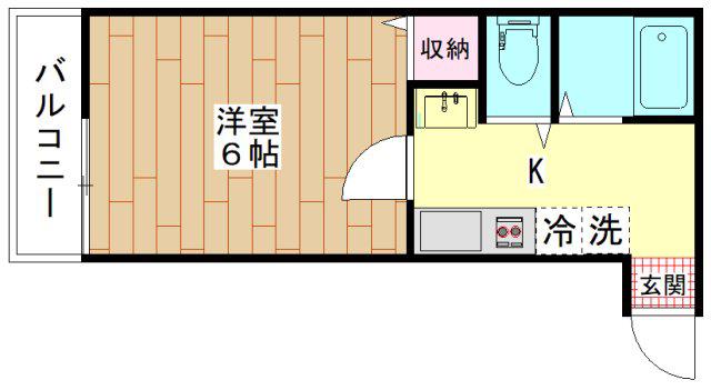 LIBERTA(1K/1階)の間取り写真