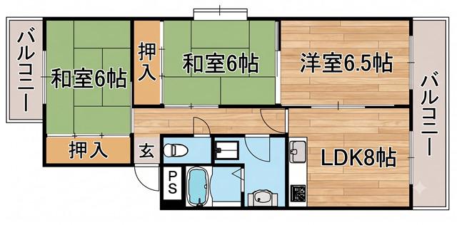 サンパレス21御影II(3LDK/3階)の間取り写真