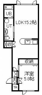 タウンズ10.13(1LDK/1階)の間取り写真