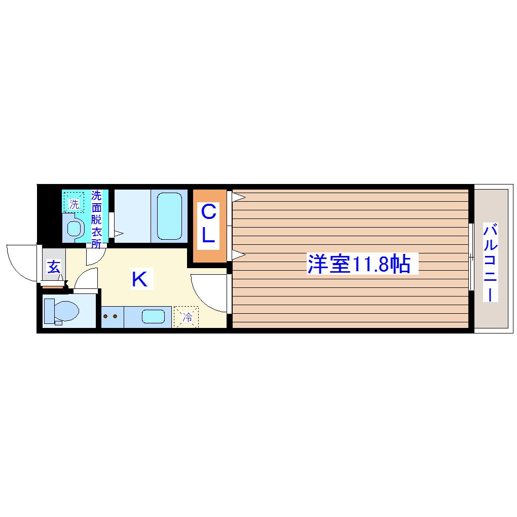 サンタプレイス高砂II(1K/3階)の間取り写真
