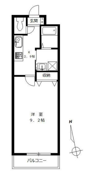アクアヒルズ(1K/3階)の間取り写真