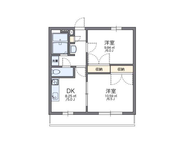 レオパレスBUNGA RAYA DUA(2DK/2階)の間取り写真