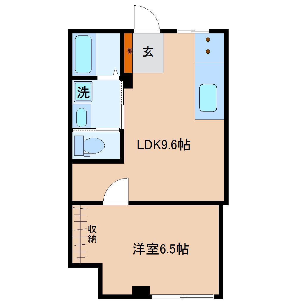 グリーンハイツ福田B(1LDK/1階)の間取り写真