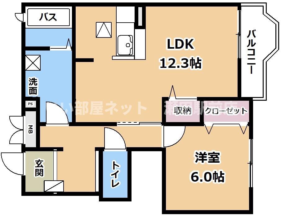 メゾン アルディ(1LDK/1階)の間取り写真