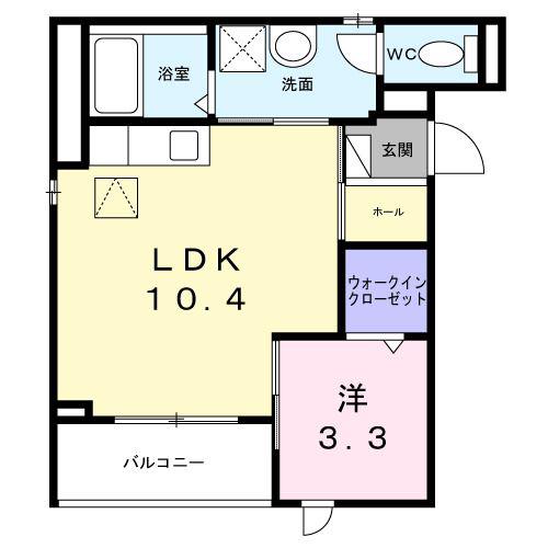 リラヴェール日吉(1LDK/1階)の間取り写真