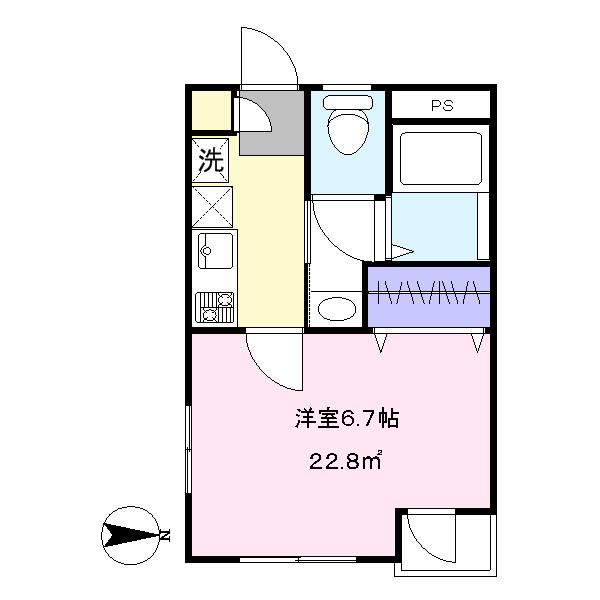 エクストゥディオ桜上水(1K/2階)の間取り写真