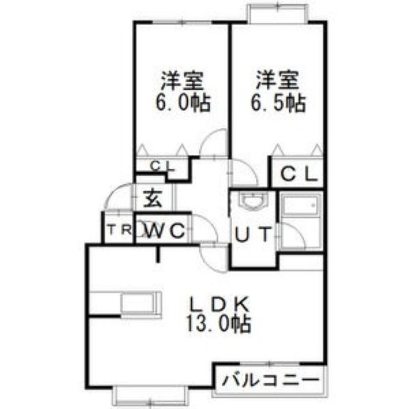 クリスタルリバー参番館(2LDK/3階)の間取り写真
