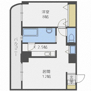 AMSTOWER南6条(1LDK/18階)の間取り写真