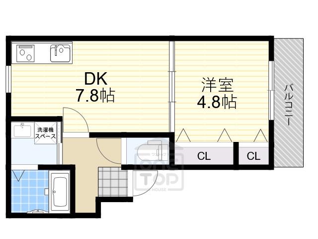 フジパレス沢良宜東5番館(1DK/3階)の間取り写真