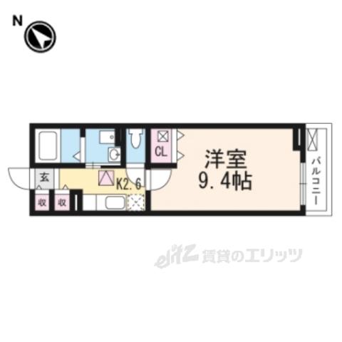 リナッセ東山(1K/1階)の間取り写真