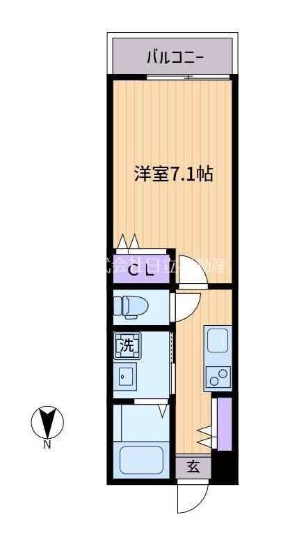 フラガリア(1K/1階)の間取り写真