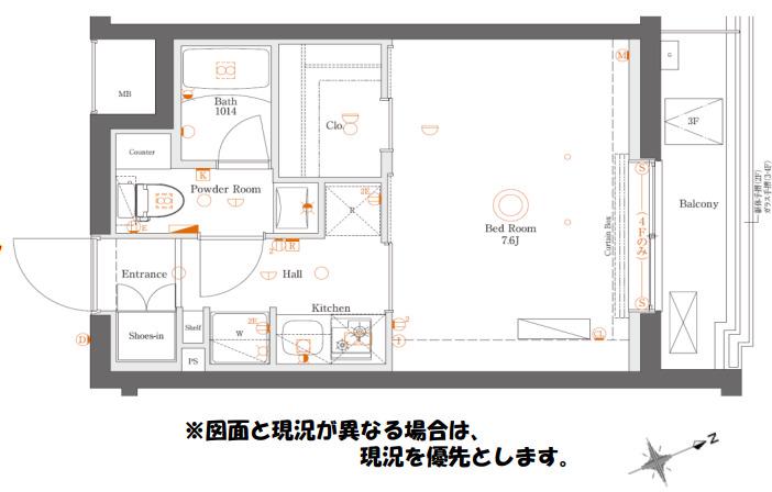 AZEST新江古田(1K/1階)の間取り写真