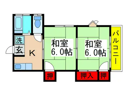 ハイツ大和田(2K/2階)の間取り写真