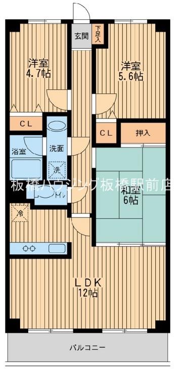 パルティール茂呂(3LDK/1階)の間取り写真