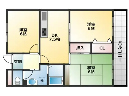 シャトーシュベルグ(3LDK/3階)の間取り写真