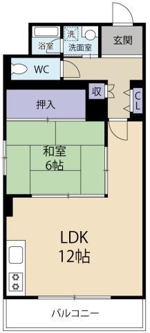 ハイツ伊達娘C(1LDK/4階)の間取り写真