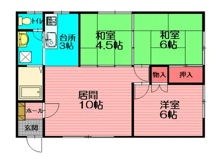 ノースシティー(3LDK/2階)の間取り写真