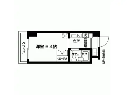 スチューデントハイツ本厚木(1K/5階)の間取り写真