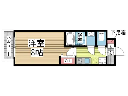 リヴィアス神戸SOLEIL(1K/7階)の間取り写真