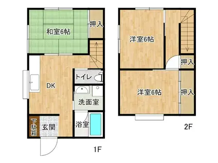 DREAMII(3DK/1階)の間取り写真