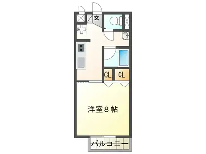 プライムステージ(1K/2階)の間取り写真