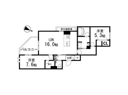 レィディエンス本町(2LDK/2階)の間取り写真