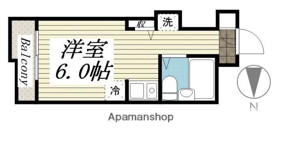 コンフォート長津田(ワンルーム/2階)の間取り写真