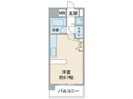 パルテンツァ(ワンルーム/3階)の間取り写真