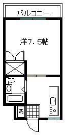 レジデンス秀幸(1K/1階)の間取り写真