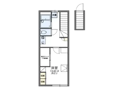 メルベーユII(1K/2階)の間取り写真