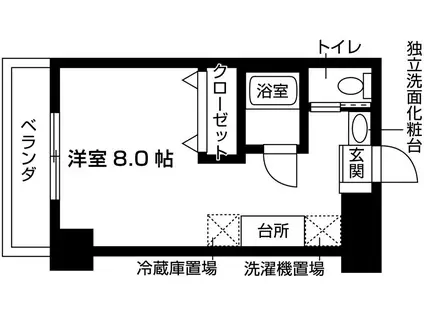 ウイステリア新瑞(ワンルーム/6階)の間取り写真