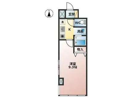 バルパレープラザ(1K/4階)の間取り写真