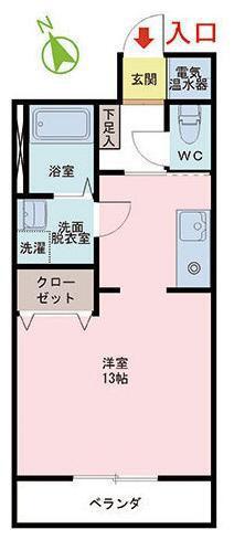 マンションエムズ(ワンルーム/2階)の間取り写真
