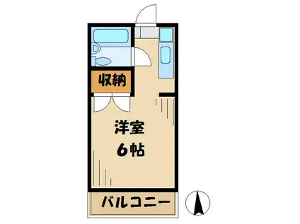 パークハイツ中島II(1K/3階)の間取り写真