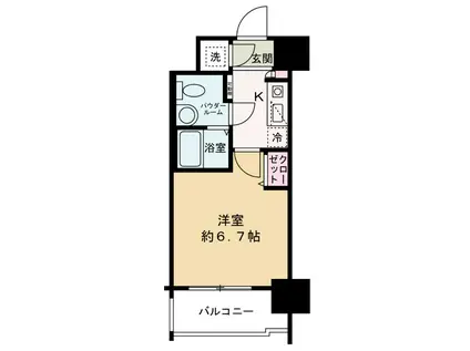 レジュールアッシュ梅田ネクス(1K/4階)の間取り写真