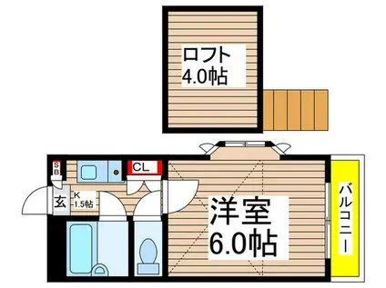 ジュネパレス八千代台第16(1K/1階)の間取り写真