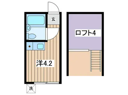 コンフォート元住吉(ワンルーム/1階)の間取り写真