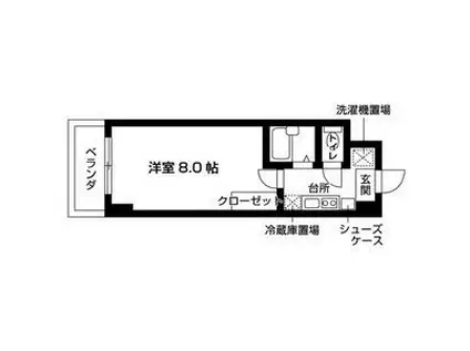 クオーレ南草津(1K/1階)の間取り写真