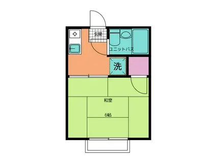 シティハイム(1K/2階)の間取り写真