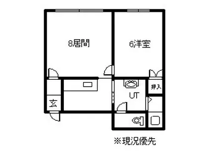 タウンズ豊岡(1LDK/2階)の間取り写真