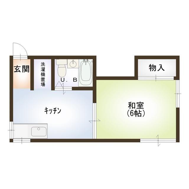 コーポわらべA(1K/2階)の間取り写真