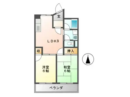 オースクレインII(2LDK/2階)の間取り写真