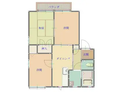 コンフォートI(3DK/1階)の間取り写真