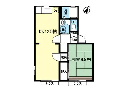 アネックス日吉A(1LDK/1階)の間取り写真